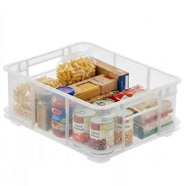 Keeeper Úložný box pro domácnost i dílnu, BRUNO L, 20,5L, 43 x 35 x 17,5 cm, transparentní