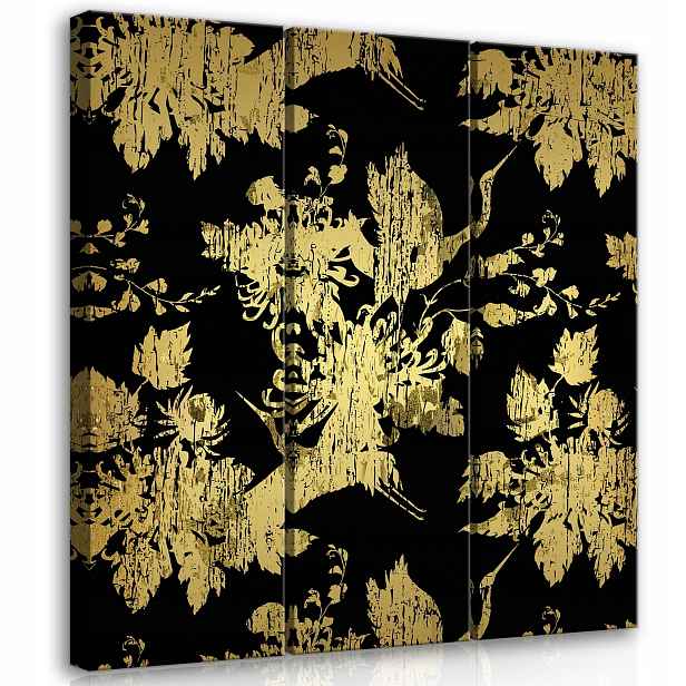 Obraz 90x100 Zlatý vzor černé pozadí luxus elegance textura kontrast lesk