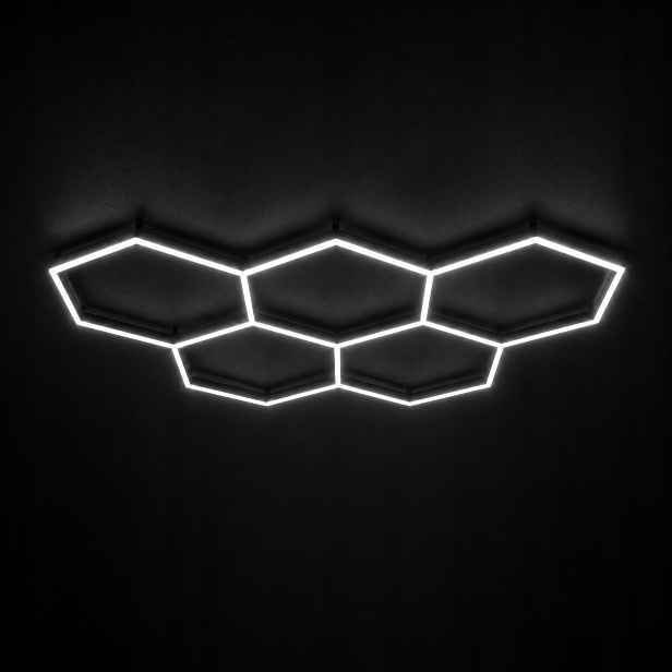 Sada lamp Hexagon Led 5 168W garáž bílé osvětlení silné 6500K