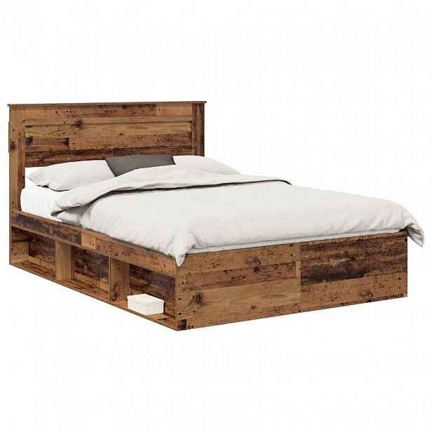 vidaXL Rám postele Staré dřevo 150 x 200 cm Kompozitní dřevo
