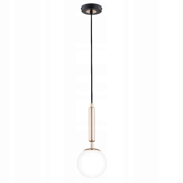 Závěsná lampa zlatá skleněná bílá 15 cm nad stůl, ostrov glamour Alfa