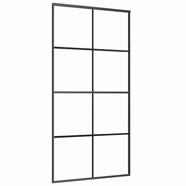 vidaXL Posuvné dveře hliník a ESG sklo 102,5 x 205 cm černé
