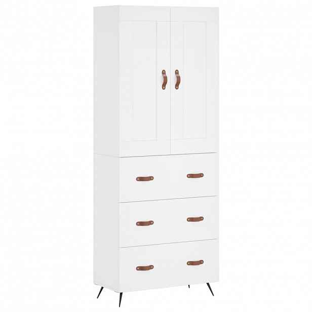 vidaXL Skříň highboard bílá 69,5 x 34 x 180 cm kompozitní dřevo