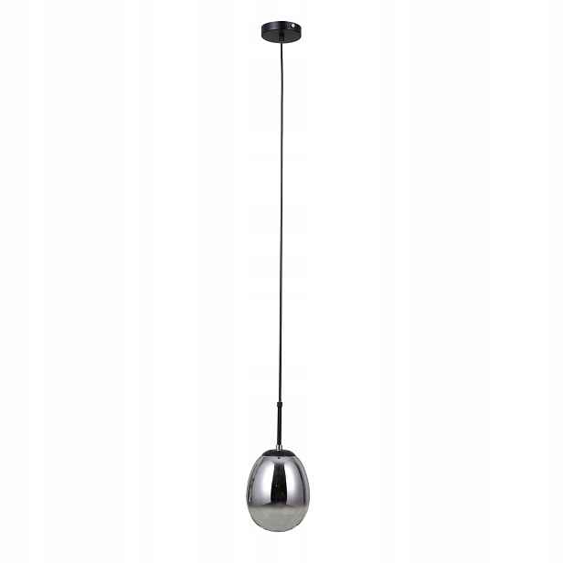Závěsná lampa Italux Meolo 1xE14 5W, černé matné kouřové stínidlo