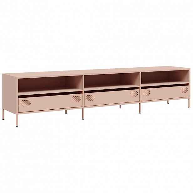 vidaXL TV skříňka růžová 202 x 39 x 43,5 cm ocel válcovaná za studena