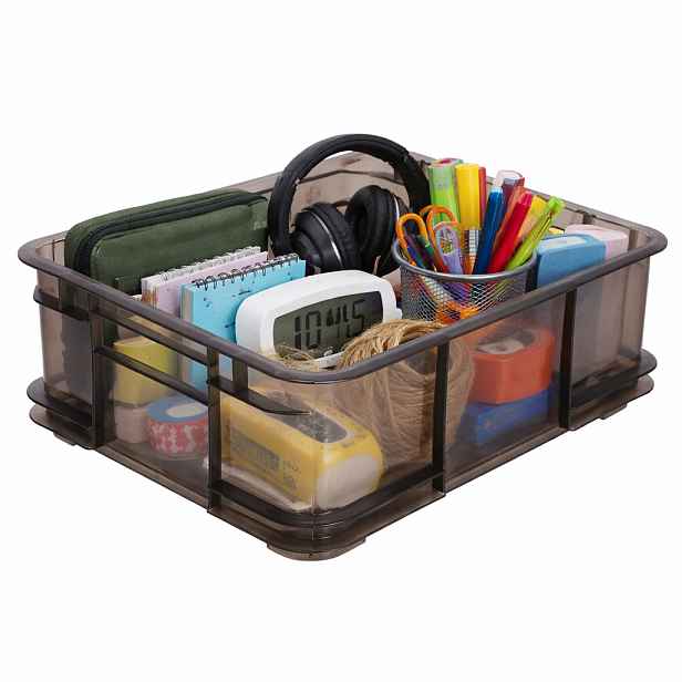 Keeeper Úložný box pro domácnost i dílnu, BRUNO L, 20,5L, 43 x 35 x 17,5 cm, kouřový