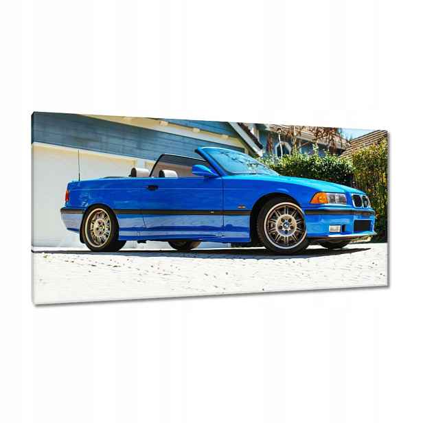 Obrazy 115x55 Modrý kabriolet Bmw 3
