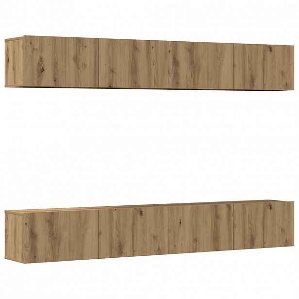 vidaXL 4dílná nástěnná TV skříňka Artisan dub 100 x 30 x 30 cm