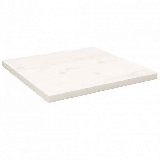 vidaXL Stolní deska bílá 60x60x2,5 cm masivní borové dřevo čtvercová
