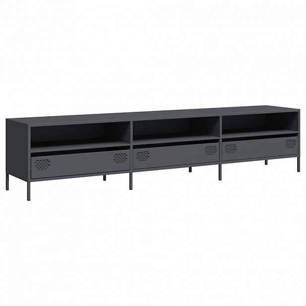 vidaXL TV skříňka antracitová 202x39x43,5 cm ocel válcovaná za studena