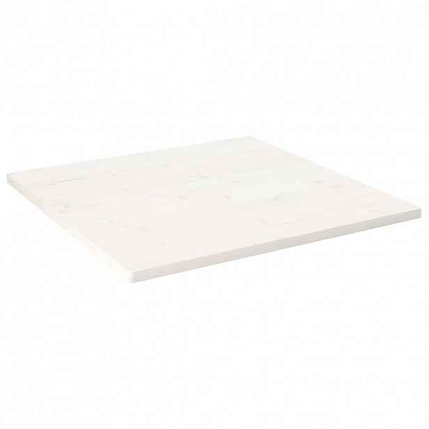vidaXL Stolní deska bílá 70x70x2,5 cm masivní borové dřevo čtvercová