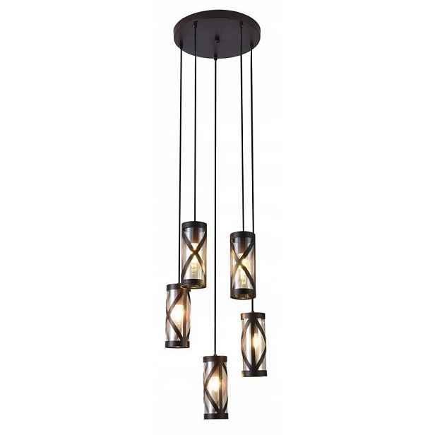 Hnědá závěsná lampa Oberon industriální nad jídelní stůl Rabalux