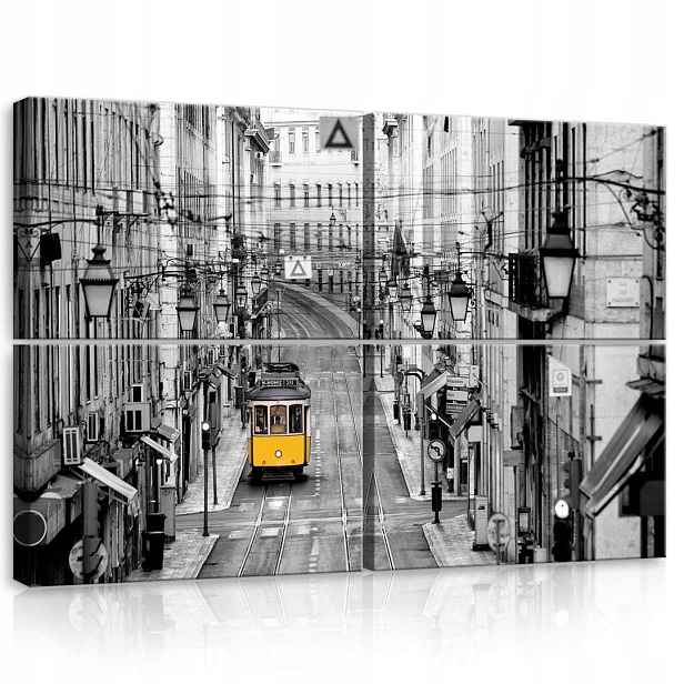 Obraz 120x80 Město ulice tramvaj žlutá tramvaj Lisabon architektura