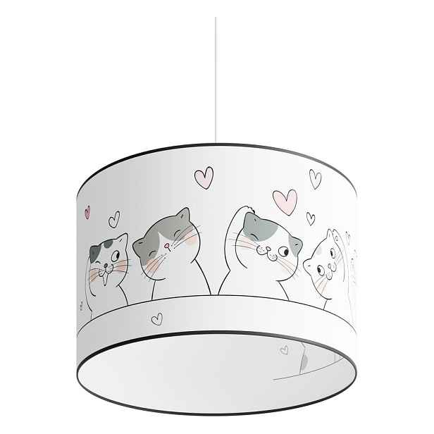 Bílý dětský lustr s plastovým stínidlem ø 40 cm Puss – Sollux
