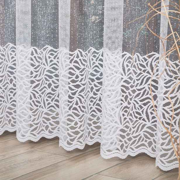 Mg Záclona se vzorem dole 628/149M Bílý Blesk 250x230cm šitá s páskou Sk