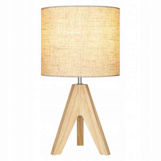 Vintage dřevěná noční lampa Edishine, vyměnitelná Led, teplá bílá
