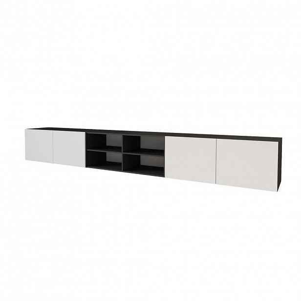 ALTDECOR NÍZKÁ komoda ELIO-W 3x100x40x40 cm – černá / bílá