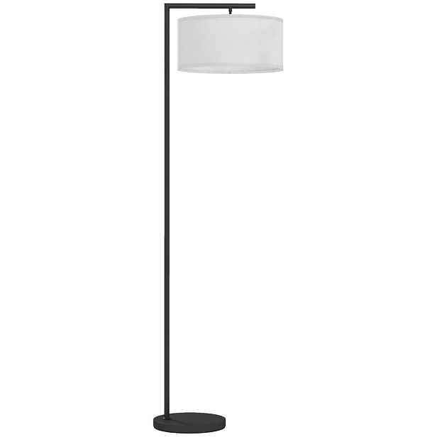 HOMCOM STOJACÍ lampa, žehlička, lněná látka, černá a bílá