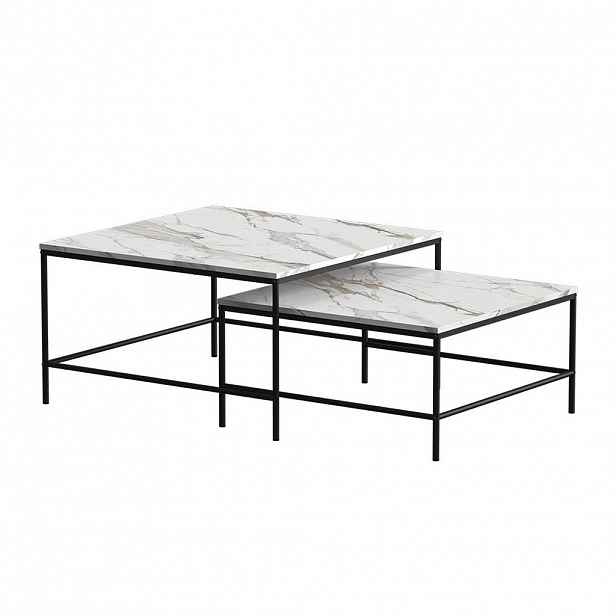 Vicco STOLEČEK KÁVOVÝ STOLÍK Ramio Bílá/černá 80 x 80 cm 2 díly