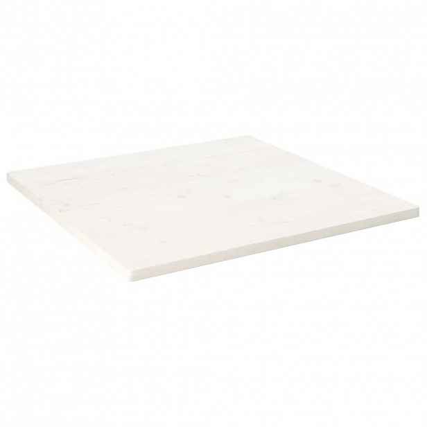 vidaXL Stolní deska bílá 80x80x2,5 cm masivní borové dřevo čtvercová