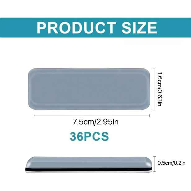 TEMU Obdélníkové samolepicí kluzné podložky pod nábytek 16x75 mm, vhodné pro koberce a dřevěné podlahy, samolepicí obdélníkové chrániče podlahy,