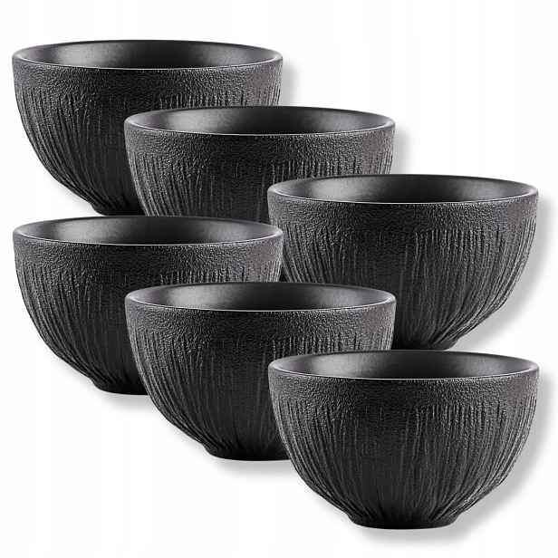 Miska malá kulatá Wilmax 250 ml, černý porcelán s imitací kamene
