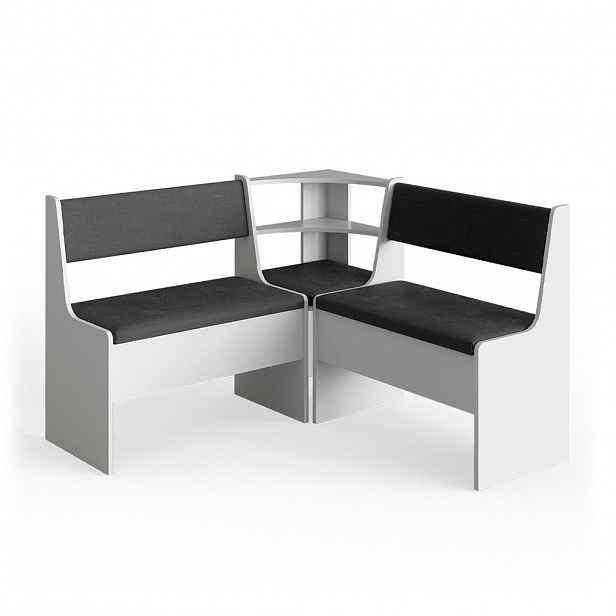 Vicco LAVICE DO JÍDELNY DO ROHU Roman Bílá 120 x 120 cm Bez stolu