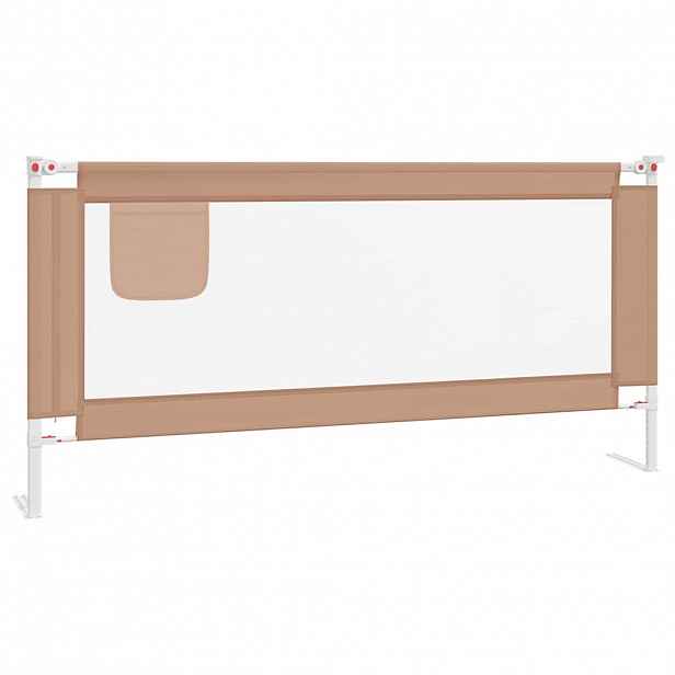 vidaXL Dětská zábrana k postýlce taupe 190 x 25 cm textil