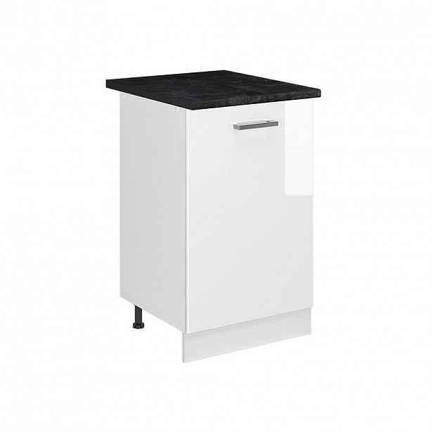 Vicco SPODNÍ SKŘÍŇKA KUCHYŇSKÉ LINKY R-Line, Bílá vysoký lesk/Bílá, 50 cm pracovná doska antracitová