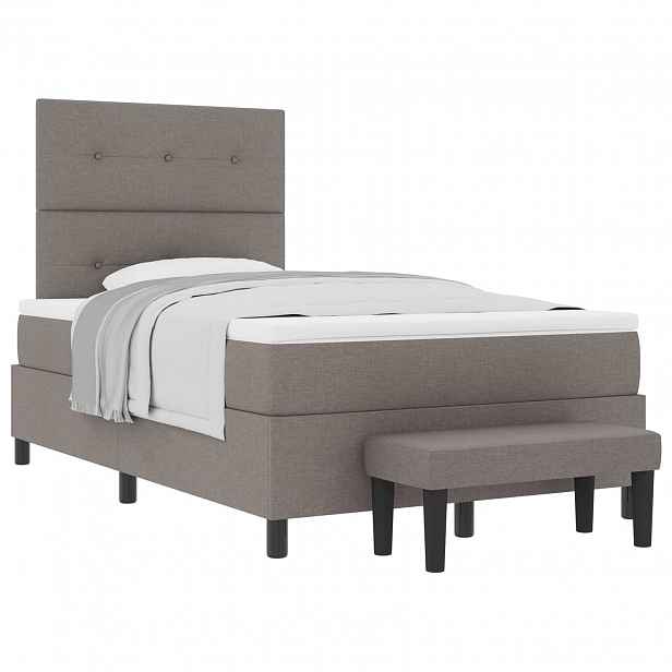 vidaXL Postel s boxspringem s čelo Taupe 120 x 190 cm textil