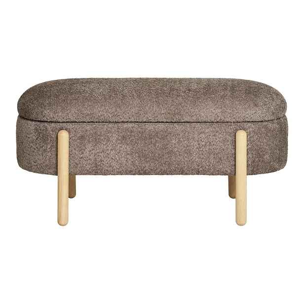 Hnědá lavice z textilie bouclé Branca – House Nordic