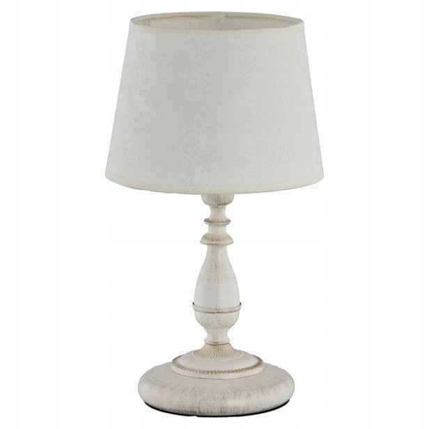 Klasická bílá stolní lampa s stínítkem Roksana 1xE14 10W ALF18538 Alfa