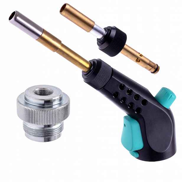 Plynový Hořák Mapp Propan Piezo Dvě Trysky Pro Pájení Adaptér 7/16