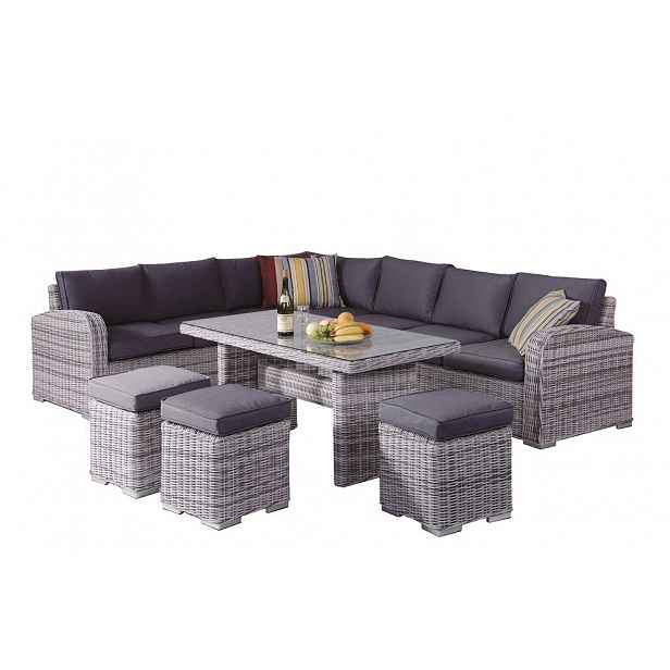 Rojaplast MONTREAL Zahradní polyratanový set - šedá