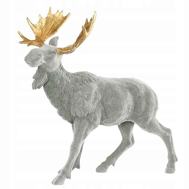 Vánoční Figurka Ve Tvaru Losa, sametová, šedá, Vánoce 42 cm