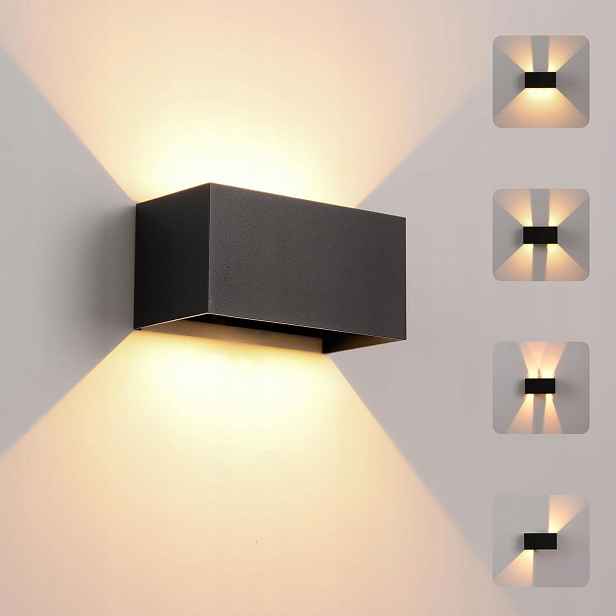 Led nástěnná fasádní lampa Venkovní zahradní svítidlo Spodní A Spodní Ocel