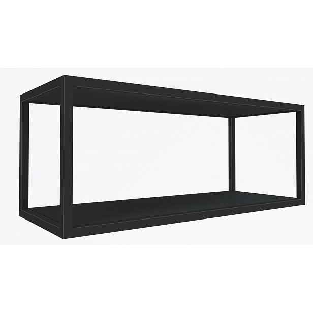 Závěsná nástěnná kovová police Loft černá 60 cm