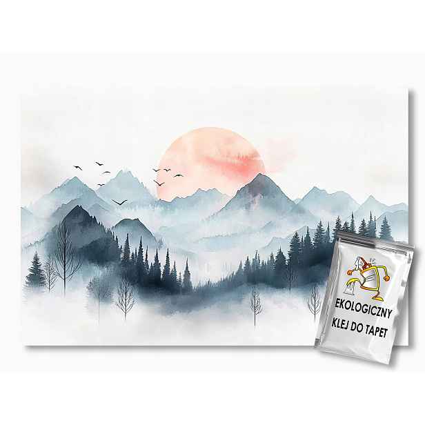 Fototapeta Flizelina Krajina Hory Les Stromy Slunce Mlha 254x184 130g