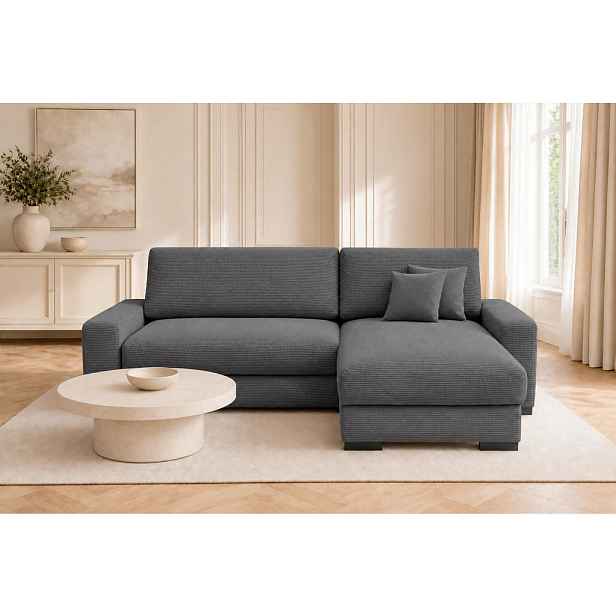 MID.YOU ROHOVÁ SEDAČKA, dřevo, textil, kompozitní dřevo, antracitová