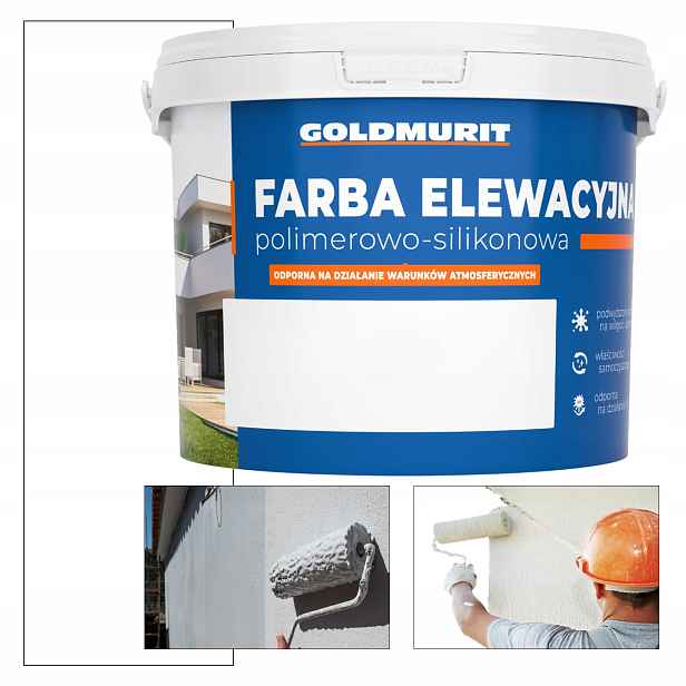 Barva Fasádní silikonová fasádní pro Betonu Bílá Matná 10 L Goldmurit