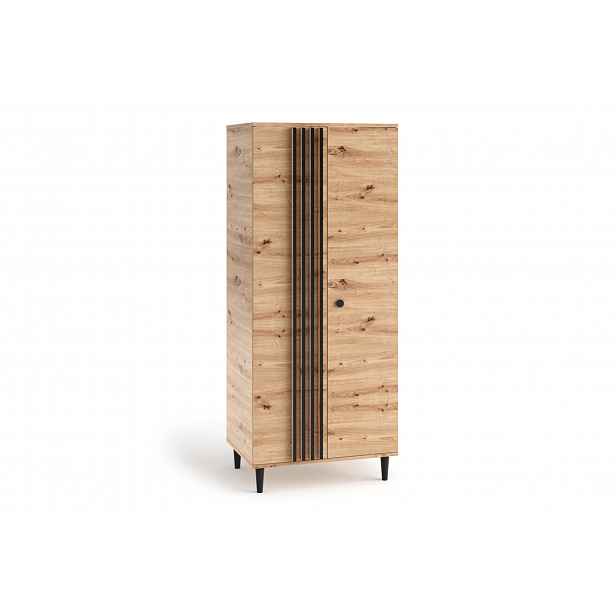 Dvoudveřová skříň s lamelami 80 cm WARDOX - dub artisan