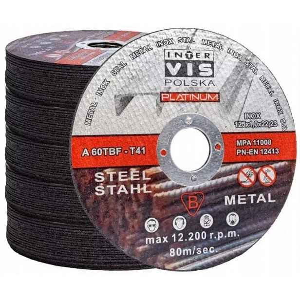 Kotouče Na Řezání Kovu Oceli 125x1 mm 100 ks žiletka inox
