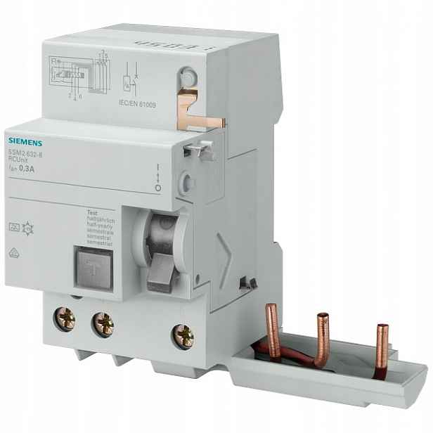 Rc jednotka, 3pólová, typ A, In: 40 A, 30 mA, Un Ac: 400 V, pro 5SY