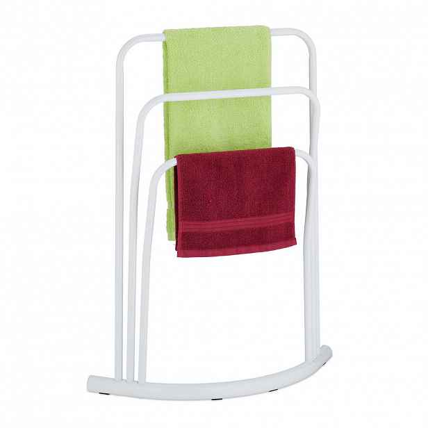 Relaxdays STOJAN bílý na ručníky volně stojící ocel 3 tyče 86 cm