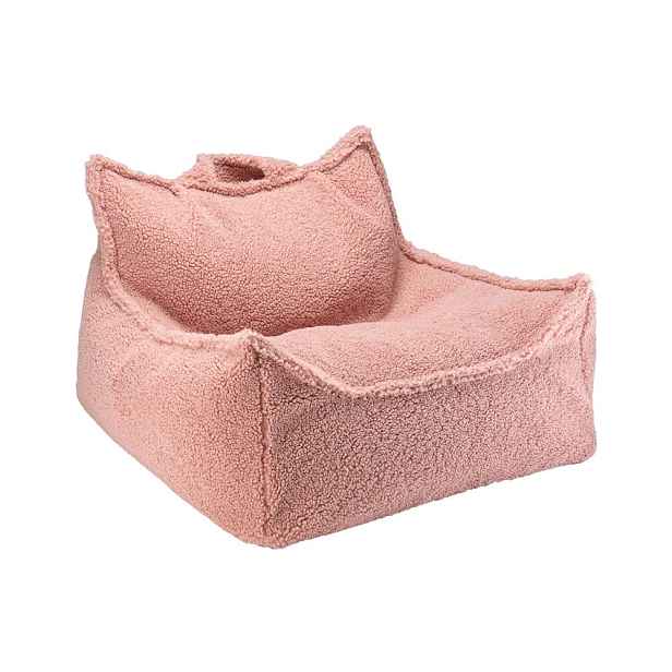 Růžový dětský sedací vak z textilie bouclé Chair – Wigiwama