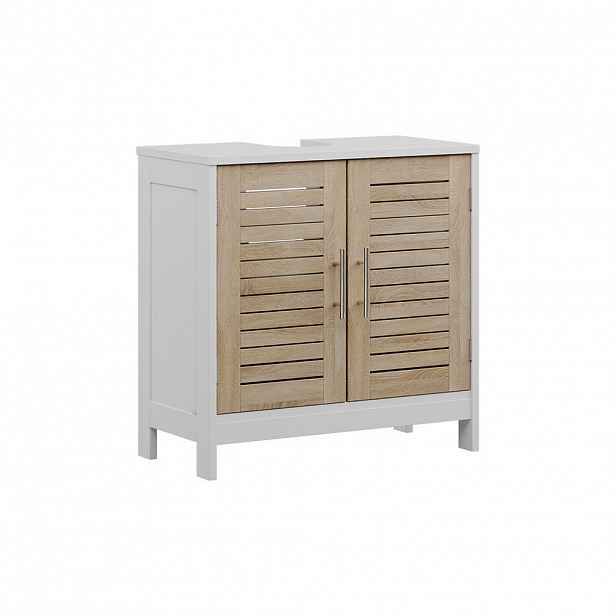 Vicco ZÁKLADNÍ SKŘÍŇKA POD UMYVADLO Looma Bílá/dub 60 x 60 cm se 2 uzavřenými přihrádkami
