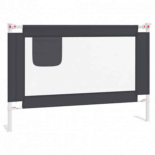 vidaXL Dětská zábrana k postýlce tmavě šedá 100 x 25 cm textil
