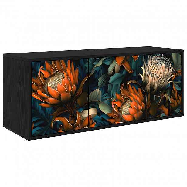 vidaXL Nástěnná TV skříň LOCHEM 102 x 33 x 40 cm Černý dub