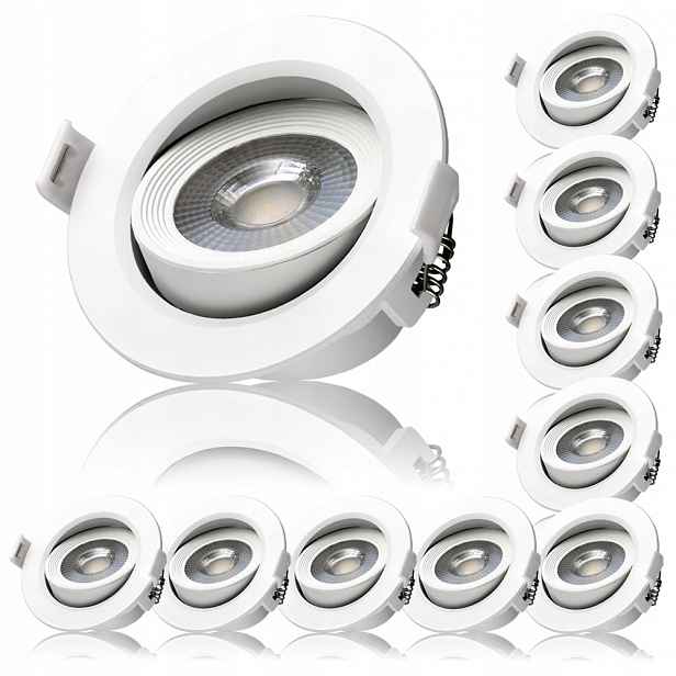 10x Kulaté Stropní Svítidlo 230V 7W IP44 3000-6000K Vodotěsné Do Koupelny