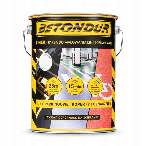 Betondur Liner 5L Bílá Barva pro linky a značení na betonu Trvanlivá